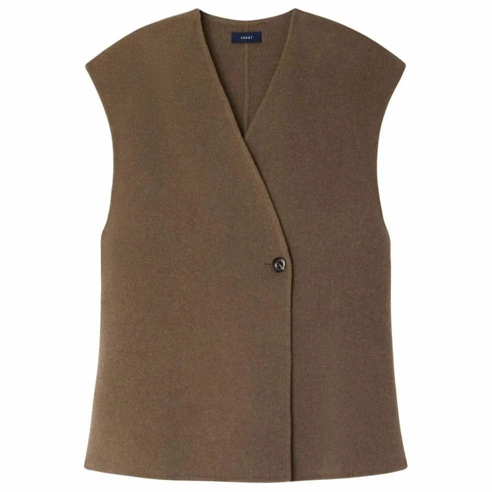 Veste Sans Manches Evasion Laine | Beige foncé