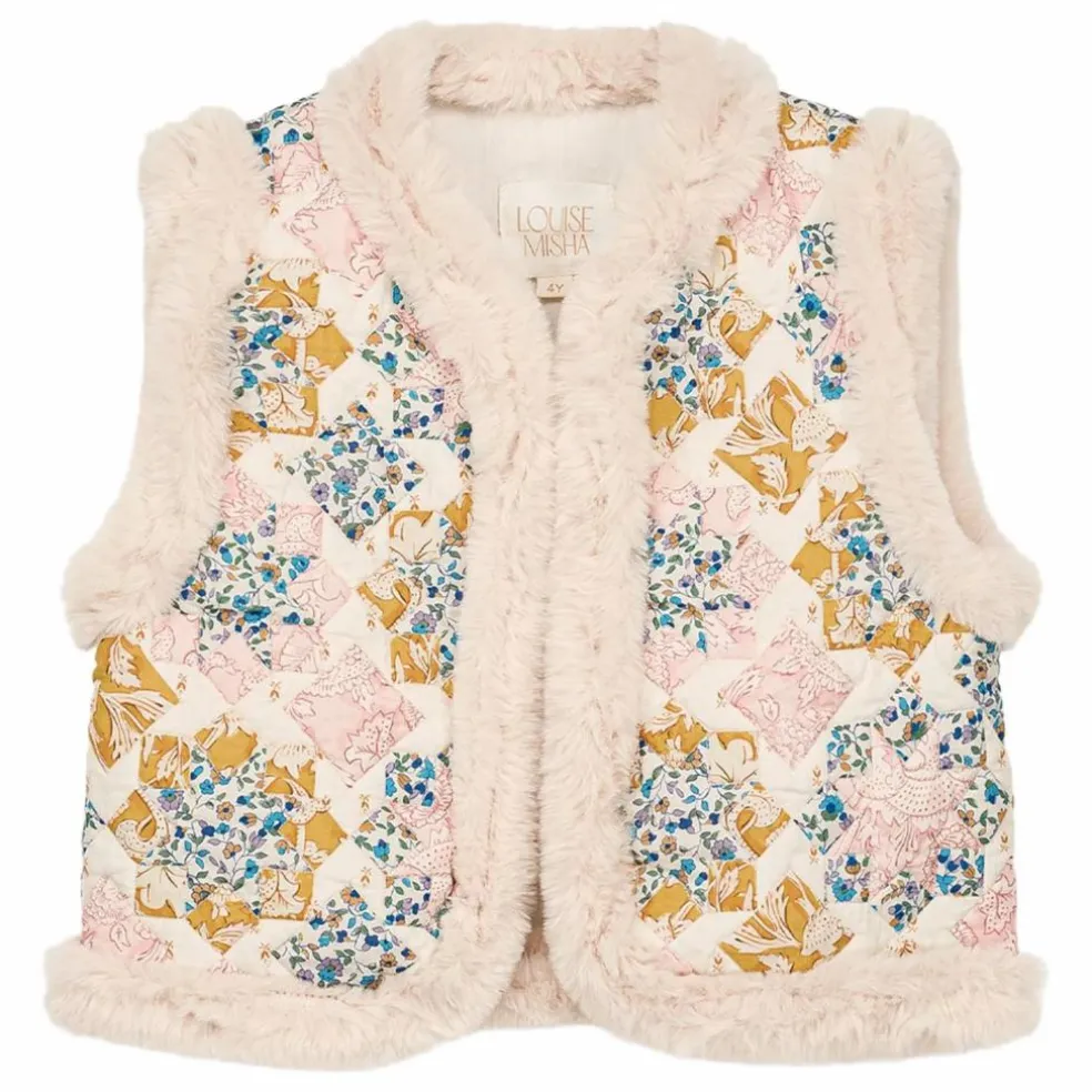 Veste Sans Manches Façon Fourrure Librane Coton Bio | Crème