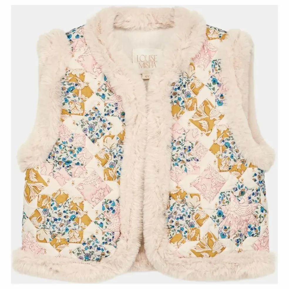 Veste Sans Manches Façon Fourrure Librane Coton Bio | Crème