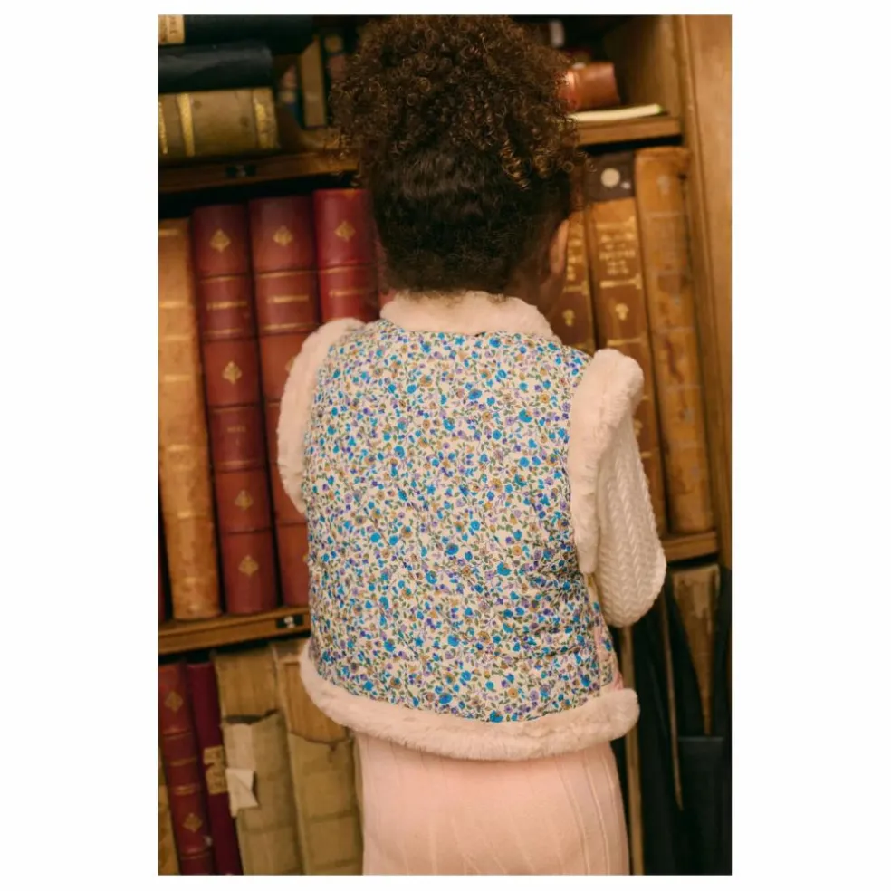 Veste Sans Manches Façon Fourrure Librane Coton Bio | Crème