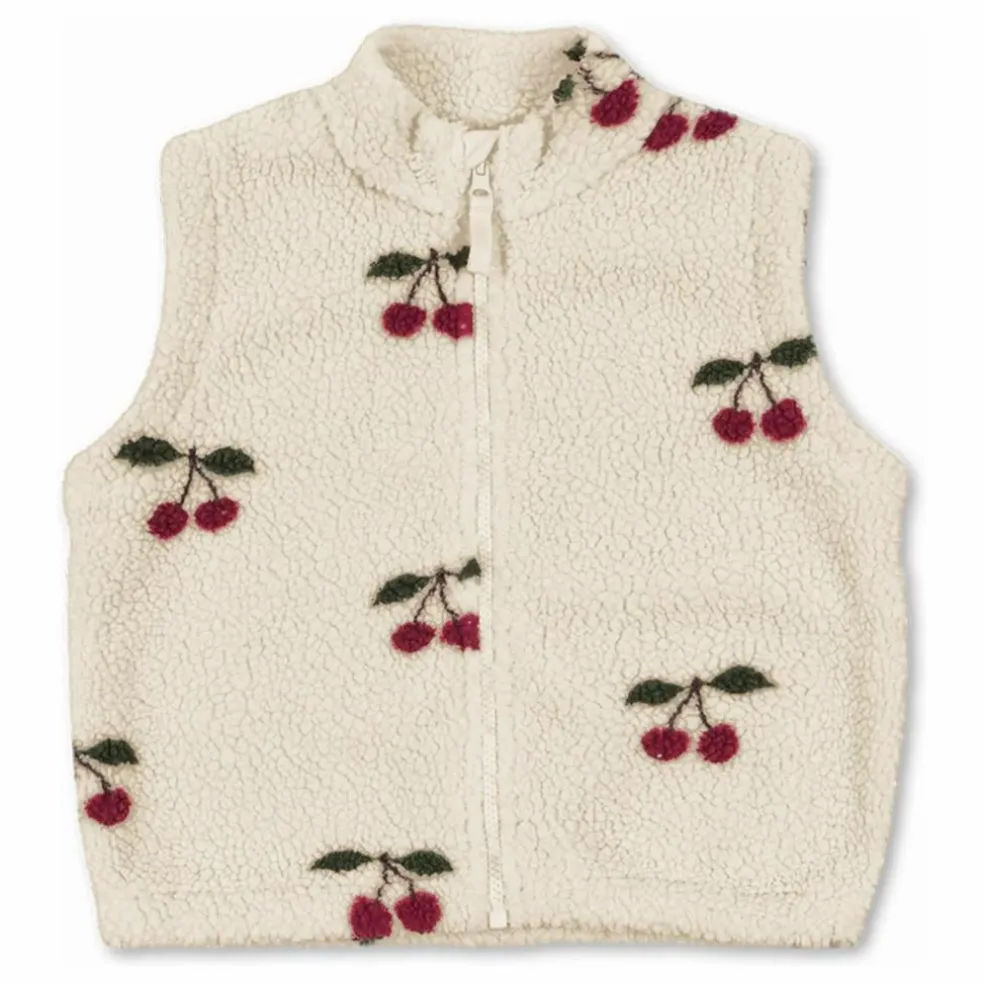 Veste Sans Manches Façon Sherpa Jody Cerises Fibres Recyclées | Ecru