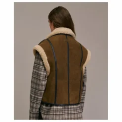 Veste Sans Manches Gialo Cuir | Camel