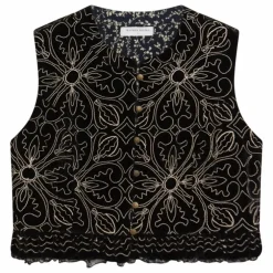 Veste Sans Manches Night Lilly Marceline Velours | Noir