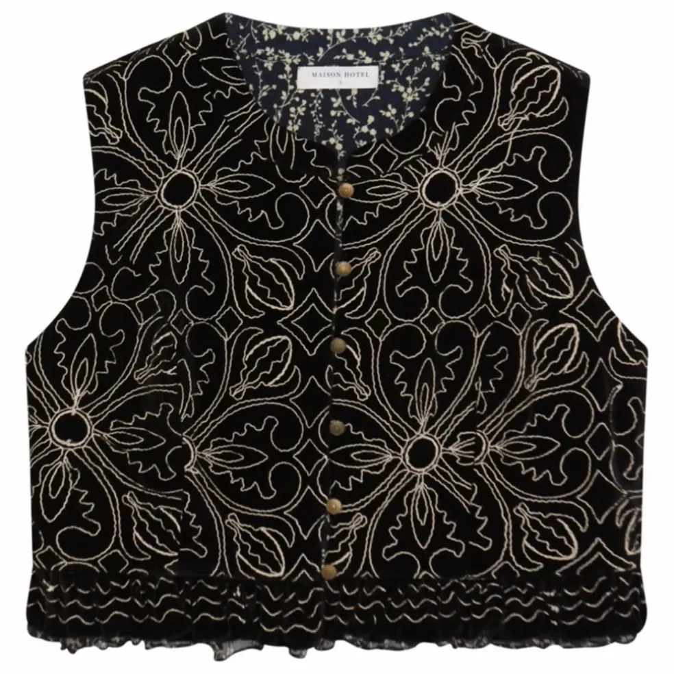 Veste Sans Manches Night Lilly Marceline Velours | Noir