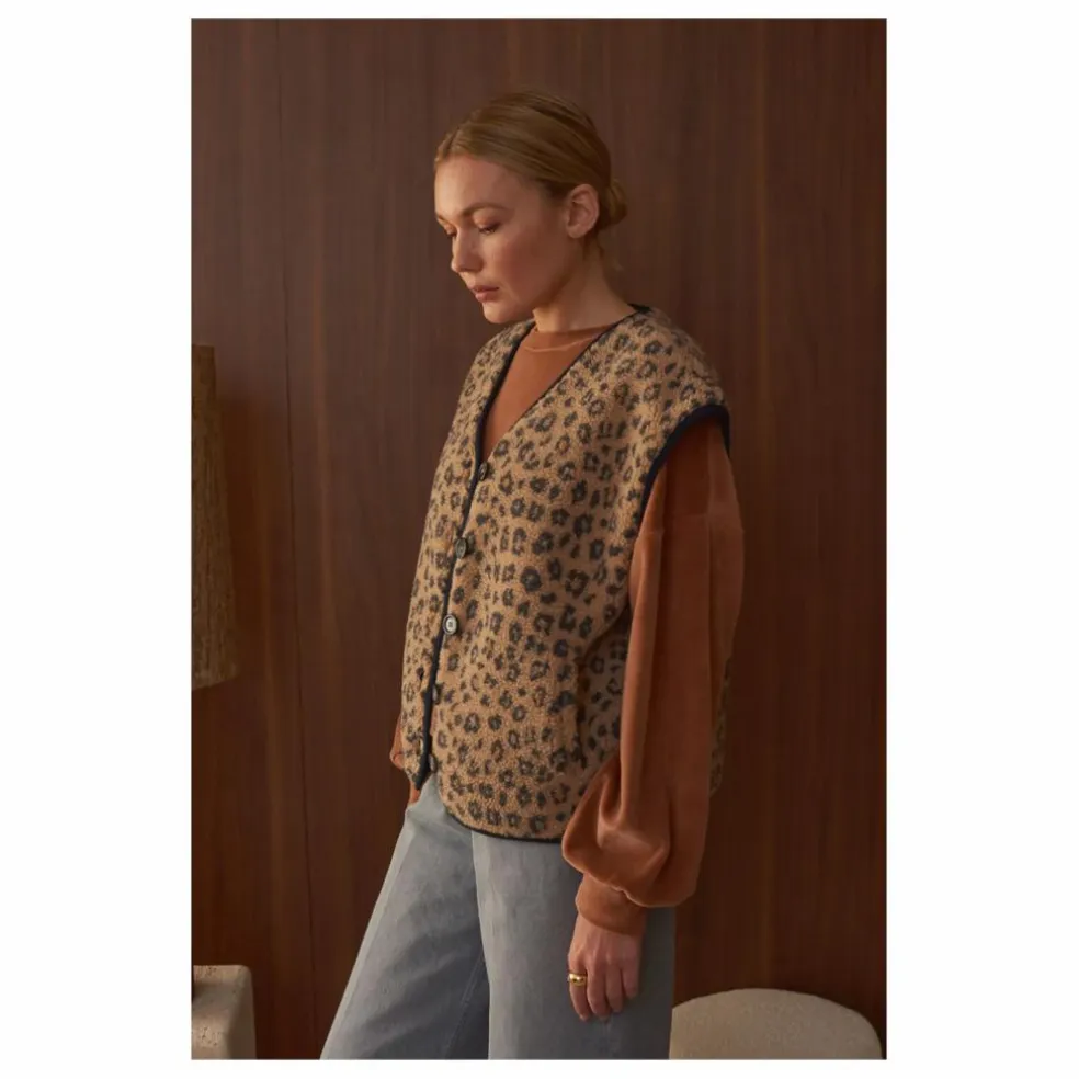 Veste Sans Manches Néo Léopard - Collection Femme | Camel