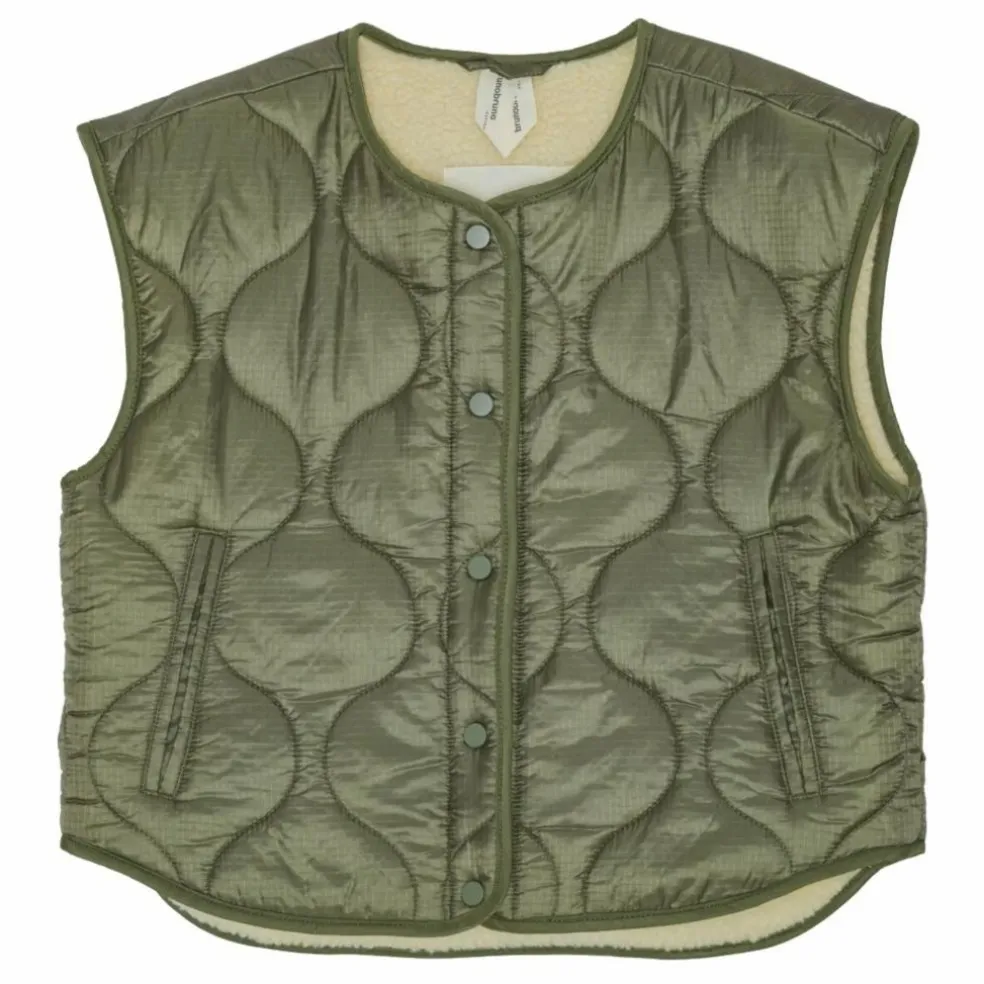 Veste Sans Manches Réversible Molly Fibres Recyclées | Vert kaki