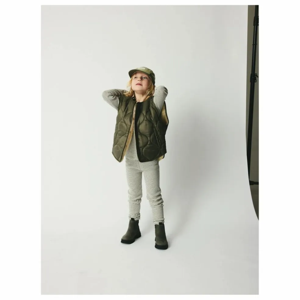 Veste Sans Manches Réversible Molly Fibres Recyclées | Vert kaki