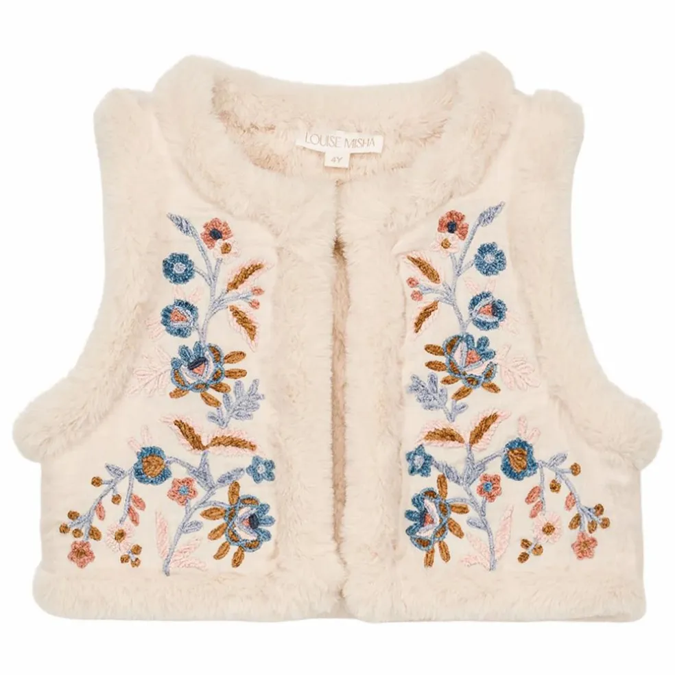 Veste Sans Manches Réversible Façon Fourrure Librana Coton Bio | Crème