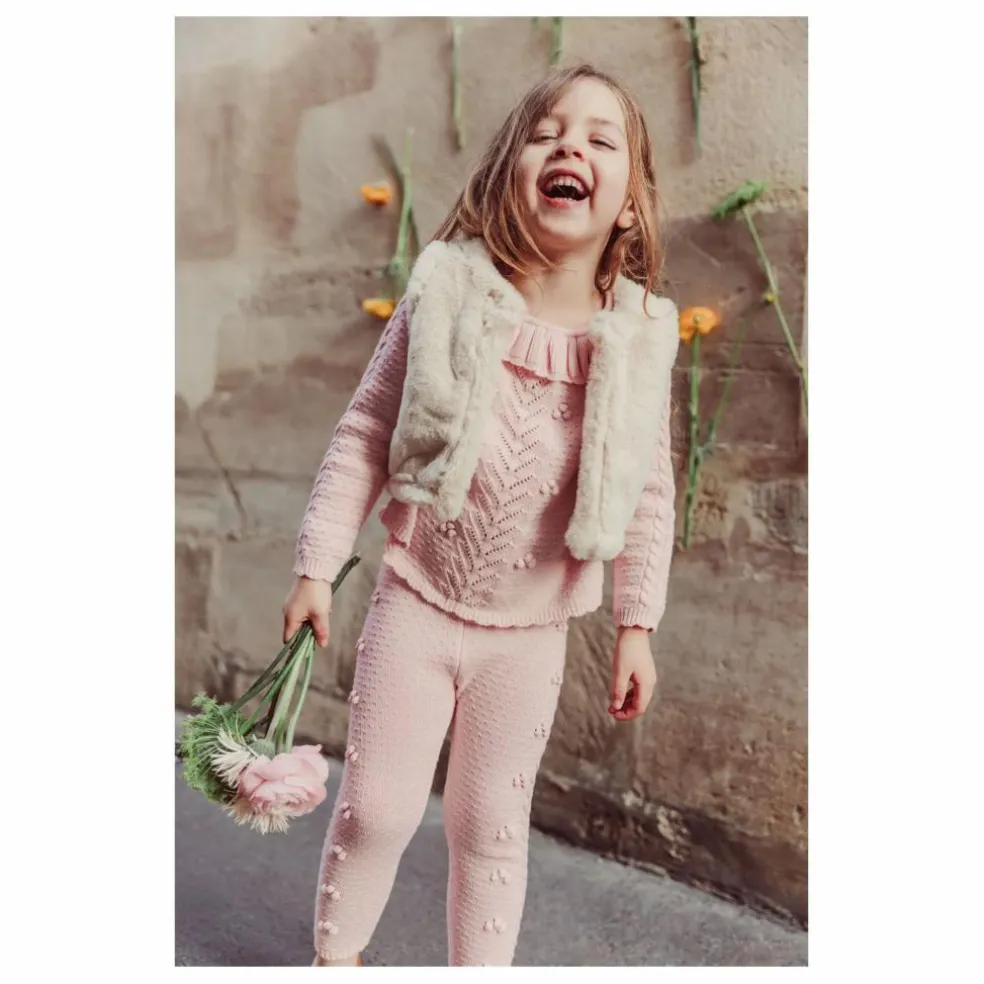 Veste Sans Manches Réversible Façon Fourrure Librana Coton Bio | Crème