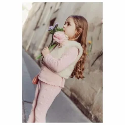 Veste Sans Manches Réversible Façon Fourrure Librana Coton Bio | Crème