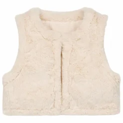 Veste Sans Manches Réversible Façon Fourrure Librana Coton Bio | Crème