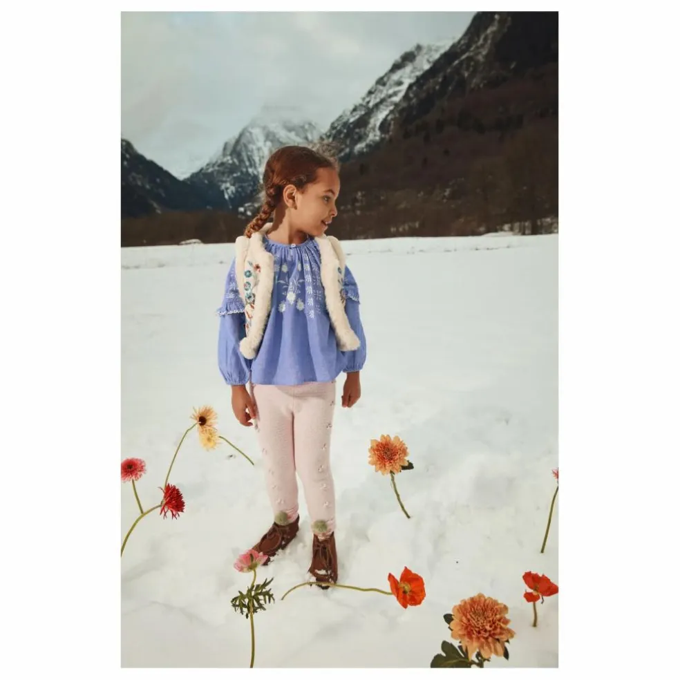 Veste Sans Manches Réversible Façon Fourrure Librana Coton Bio | Crème