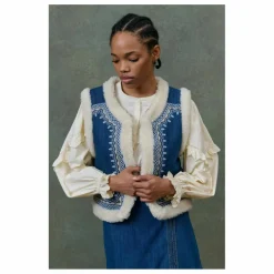 Veste Sans Manches Réversible Figara Denim - Collection Femme | Bleu