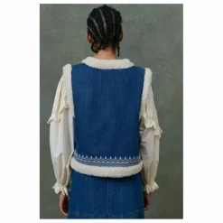 Veste Sans Manches Réversible Figara Denim - Collection Femme | Bleu