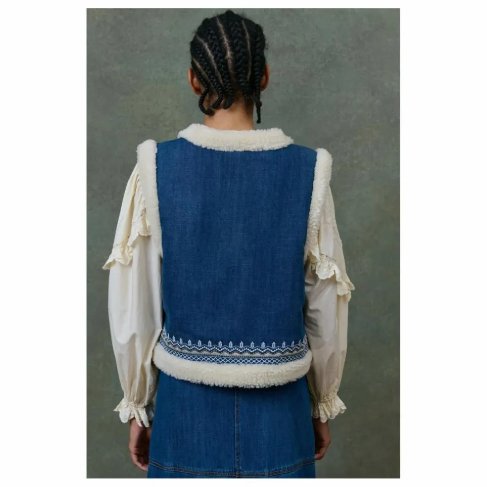Veste Sans Manches Réversible Figara Denim - Collection Femme | Bleu