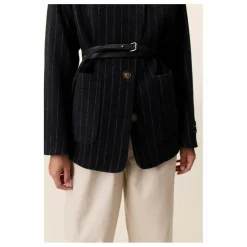 Veste Vafi Rayée Laine | Noir