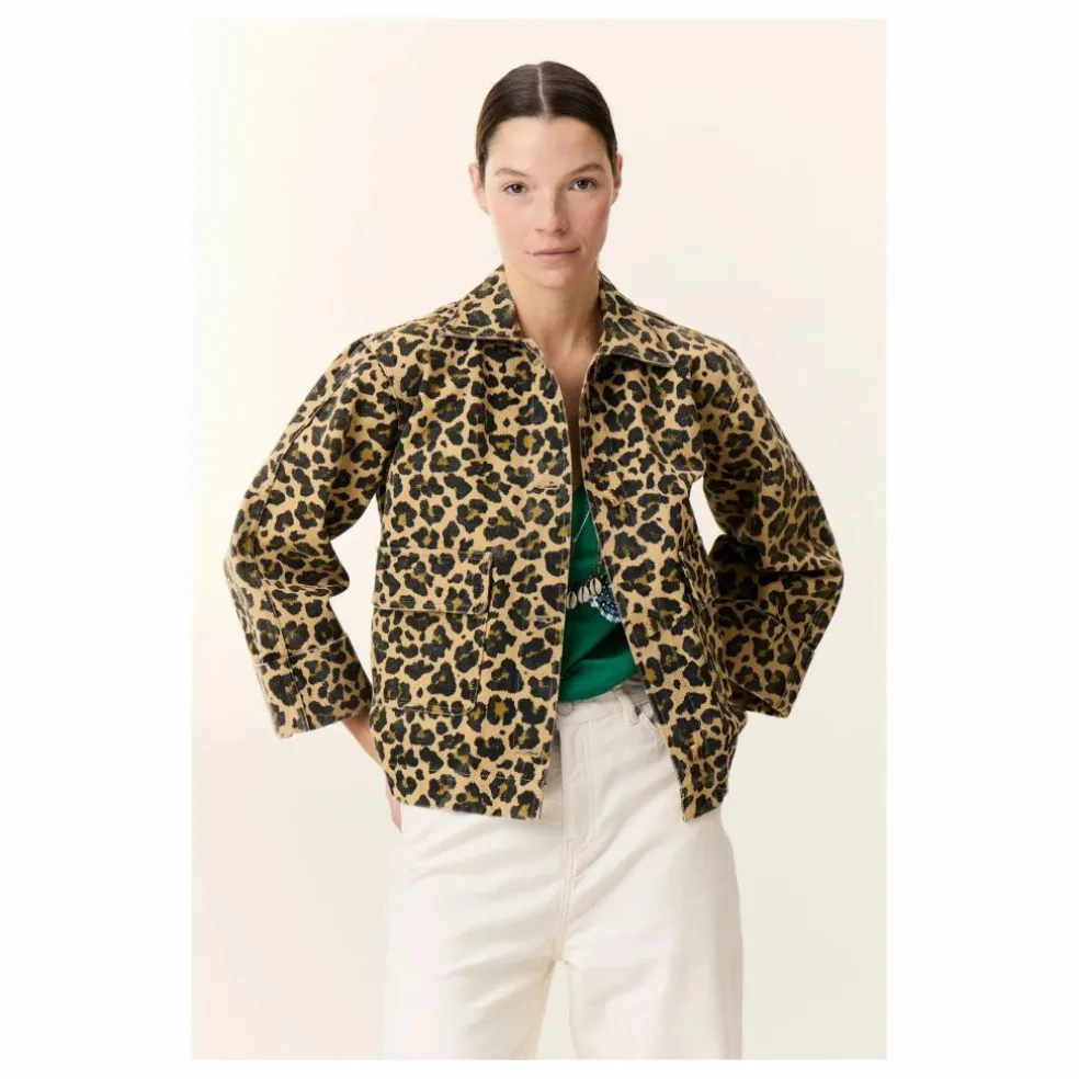 Veste Vincy Leopard Coton Bio | Beige