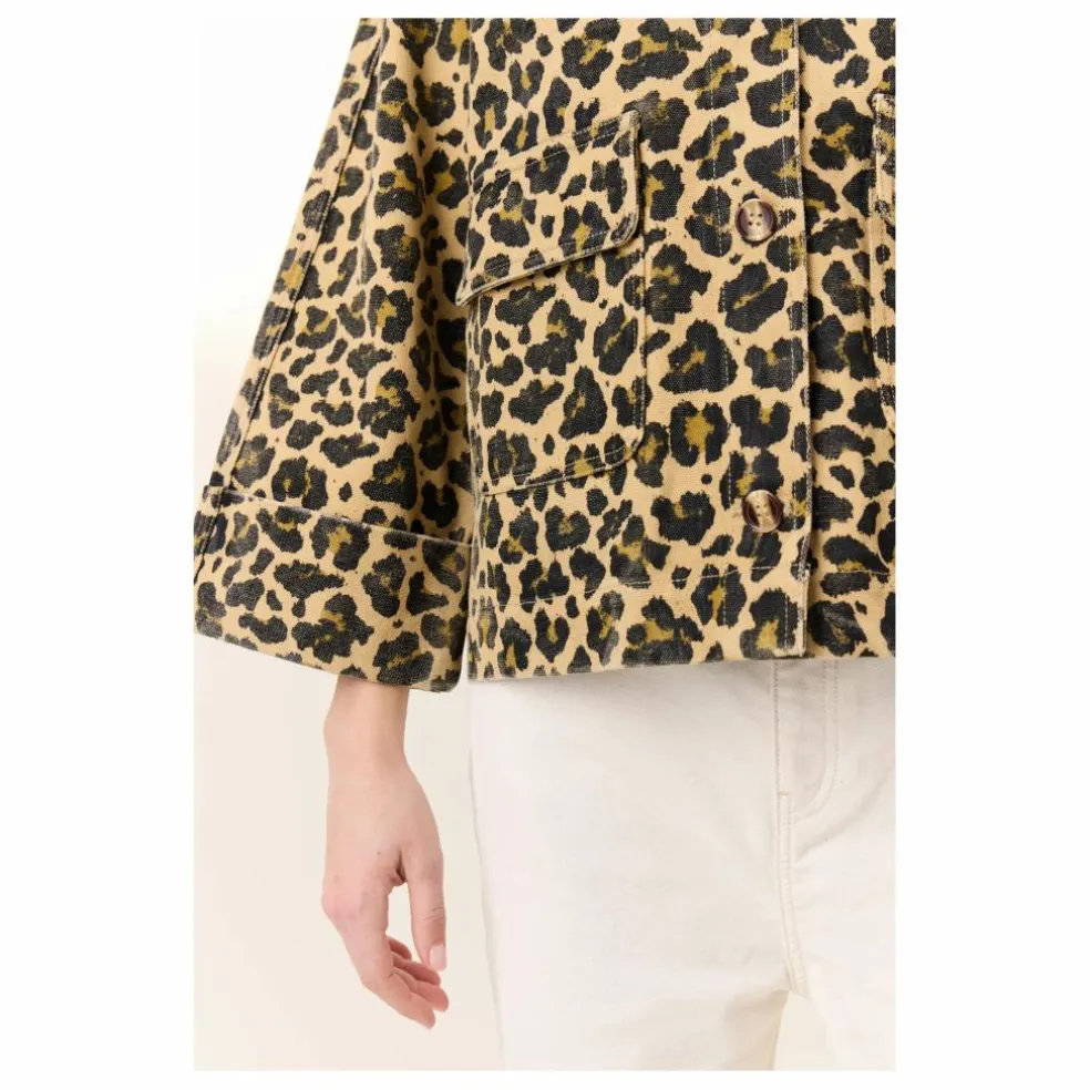 Veste Vincy Leopard Coton Bio | Beige