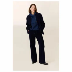 Veste Vivianne Velours Côtelé Coton Bio | Bleu marine