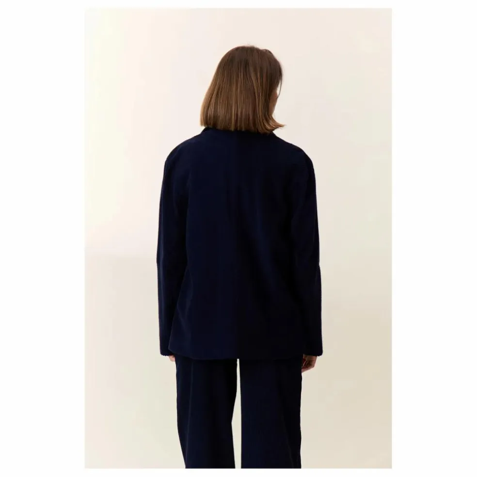 Veste Vivianne Velours Côtelé Coton Bio | Bleu marine