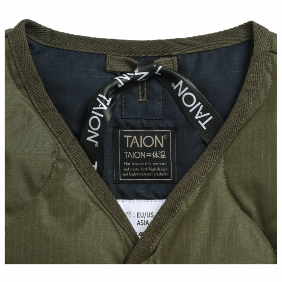 Veste Zippée Sans Manches Matelassée Military | Vert olive