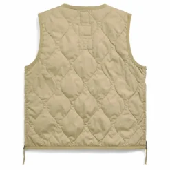 Veste Zippée Sans Manches Matelassée Military | Beige