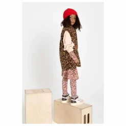 Veste Zippée sans manches Sherpa AOP animal | Marron clair