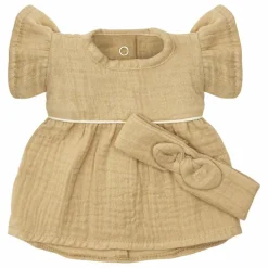 Vestiaire poupée - Robe Daisy et headband gaze de coton | Latte