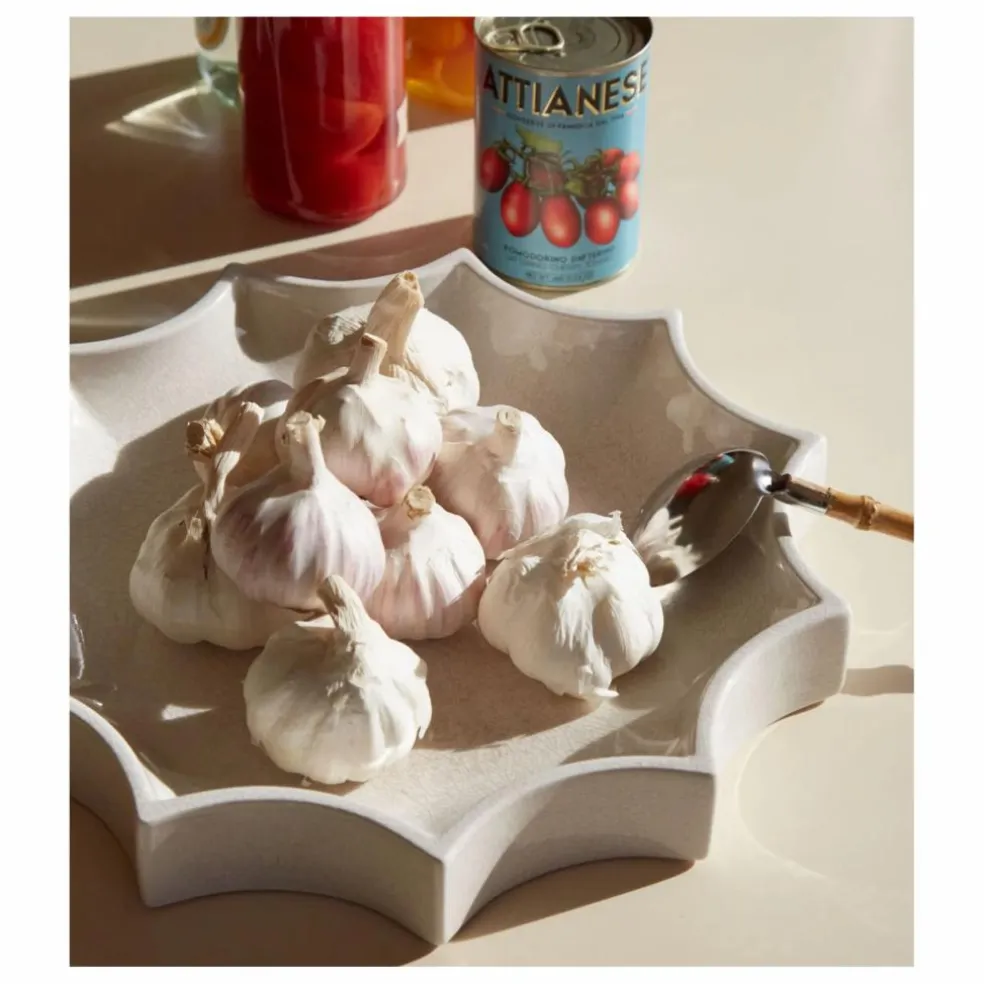 Vide poche Tasca en céramique craquelé | Crème