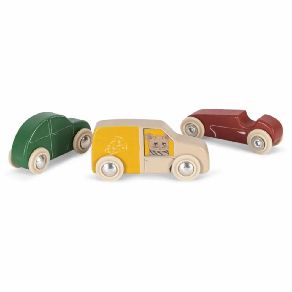 Voitures en bois FSC - Set de 9