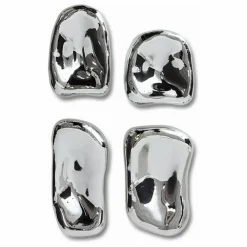 Wall-art en verre - Set de 4 | Chromé